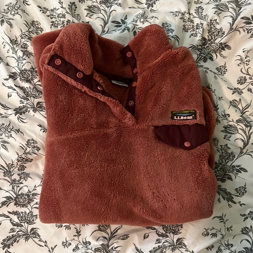 Women's L.L.Bean Hi-Pile Fleece Pullover mauve pink